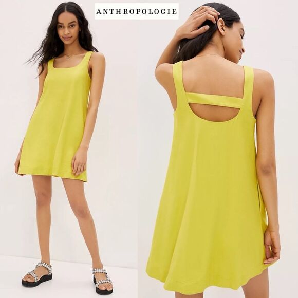 Anthropologie Dresses & Skirts - Anthropologie Maeve Lorraine Yellow Cutout Swing Mini Dress XS Summer Vacation